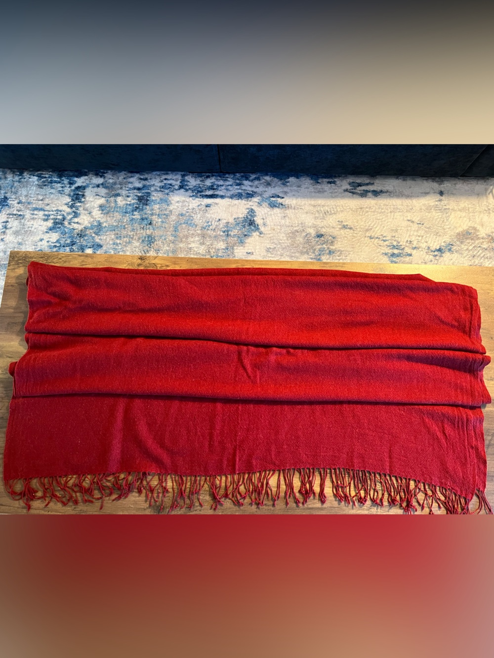 Nava Durga 100% Cashmere Pashmina Shawl Red Handmade in Nepal